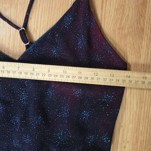 Byer Too Womens Y2K Fairy Grunge Dress M Velvety Galaxy Glitter Rhinestone Prom - Picture 10 of 11